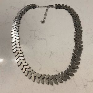 Herringbone silver-tone necklace | 16 inch length